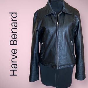 Harve Benard Leather Jacket Black Large